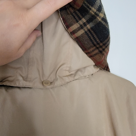Vintage Blair Tan Jacket LG Retro 90s Y2K Flannel Lined Hooded Coat - Picture 10 of 15